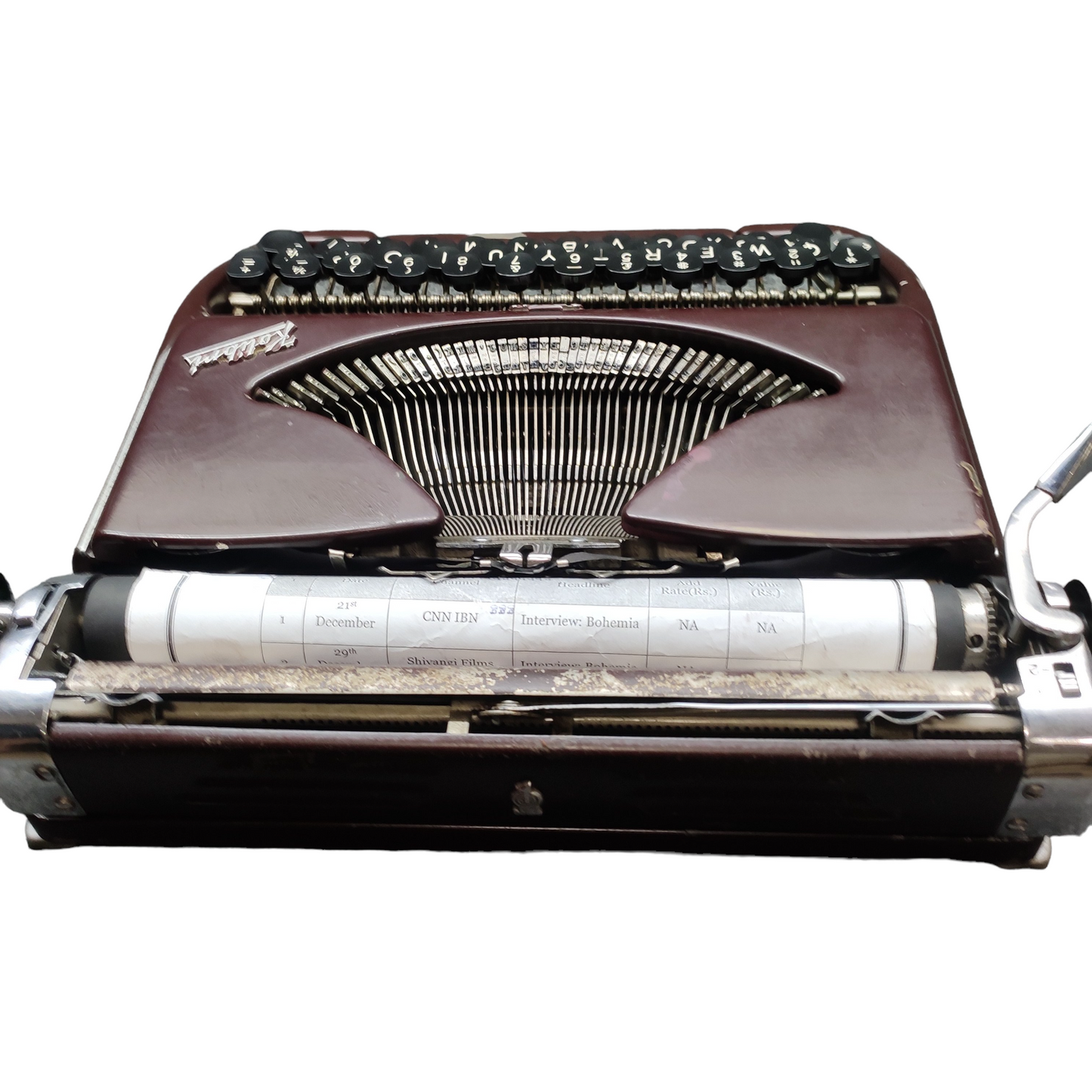 Image of Groma Kolibri Typewriter. Available from universaltypewritercompany.in