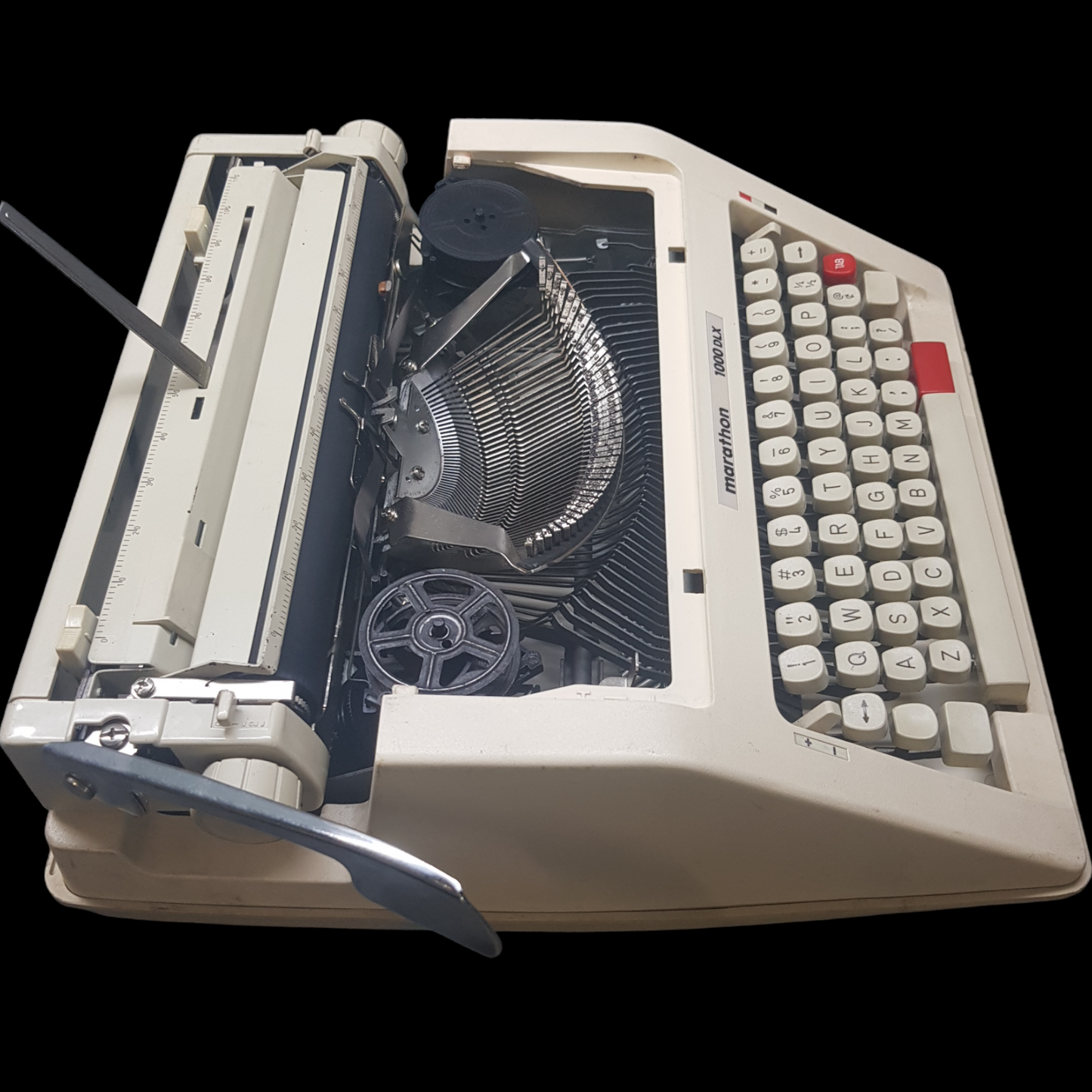 Image of Marathon 1000 Typewriter with No Top. Portable Typewriter. Korean Made. Made in Fibre. Available from universaltypewritercompany.in