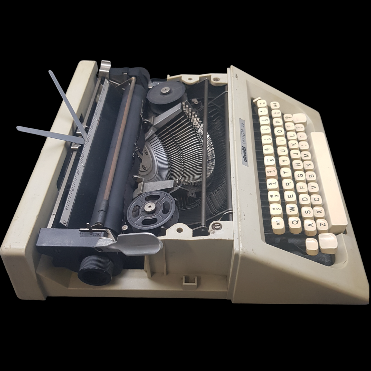 Image of Olivetti Lettera 25 Typewriter. Portable Typewriter. Made in Europe. Fibre Body. Available without top. Available from universaltypewritercompany.in