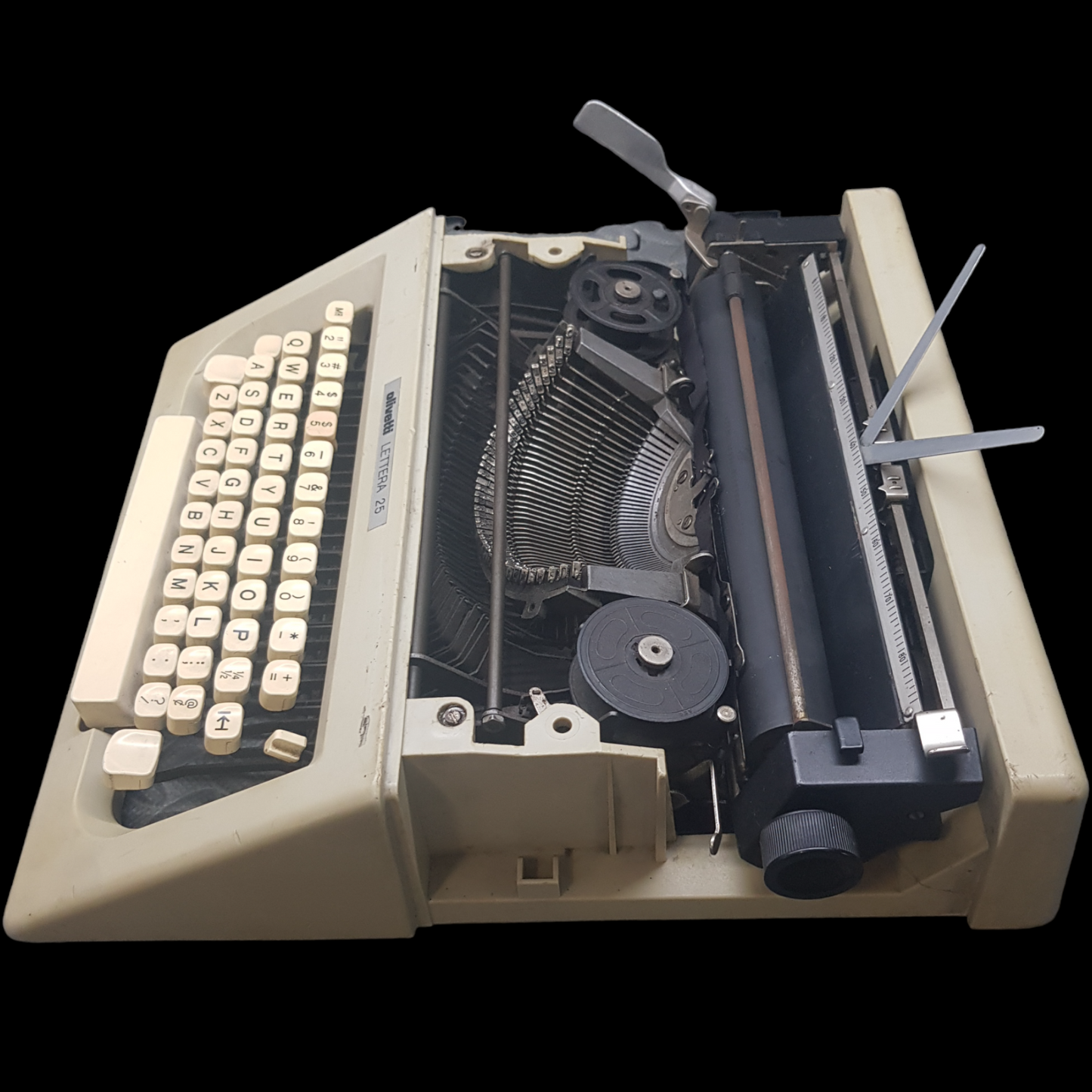 Image of Olivetti Lettera 25 Typewriter. Portable Typewriter. Made in Europe. Fibre Body. Available without top. Available from universaltypewritercompany.in