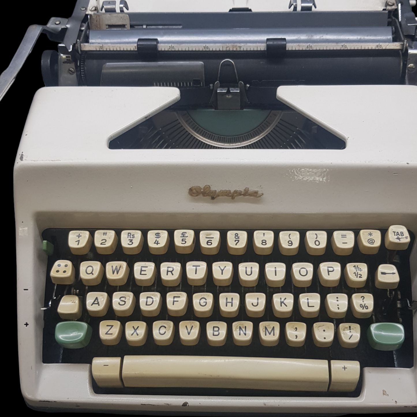 Image of Olympia SM Model Typewriter. Big Portable Typewriter. . Made in Germany. Available from universaltypewritercompany.in.