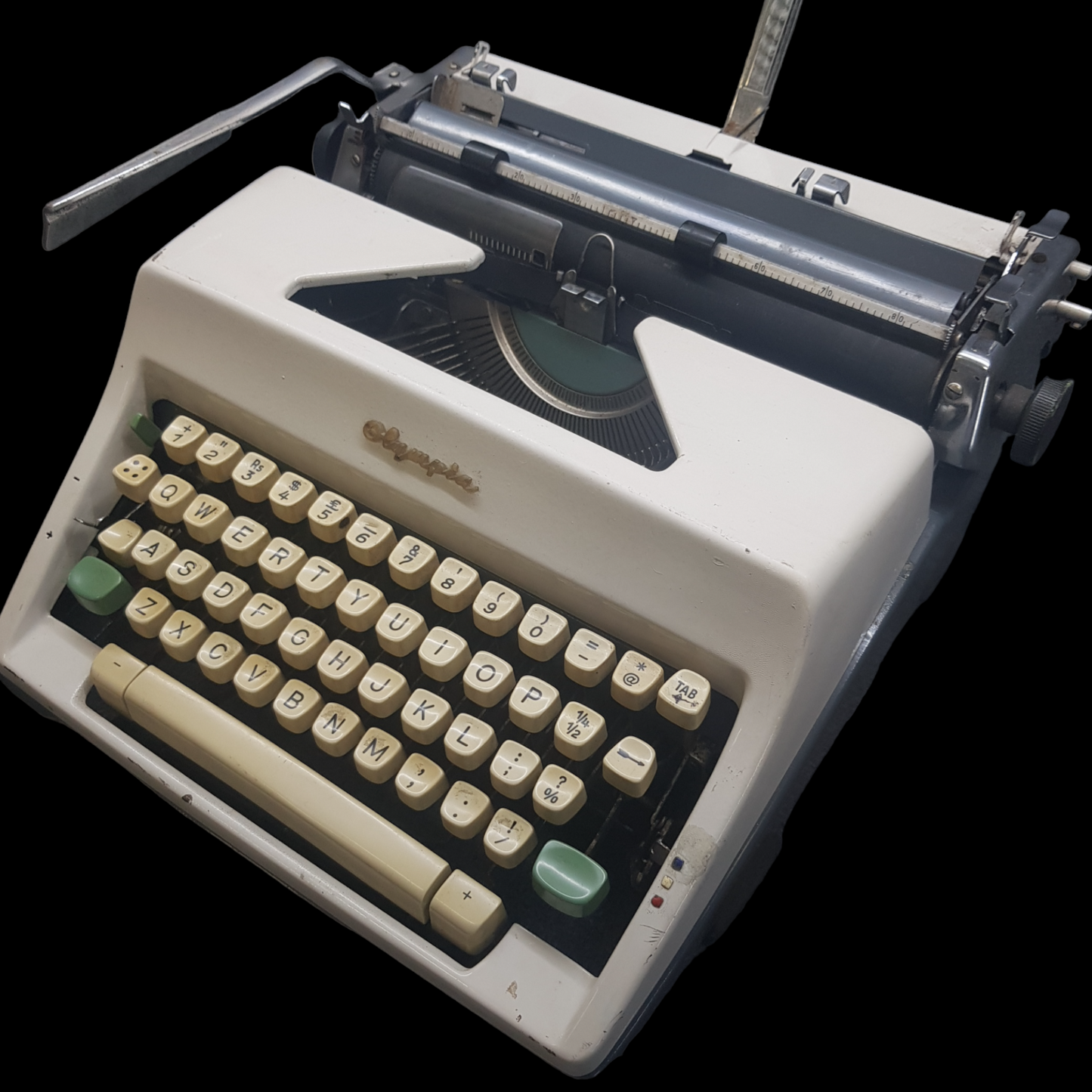 Image of Olympia SM Model Typewriter. Big Portable Typewriter. . Made in Germany. Available from universaltypewritercompany.in.