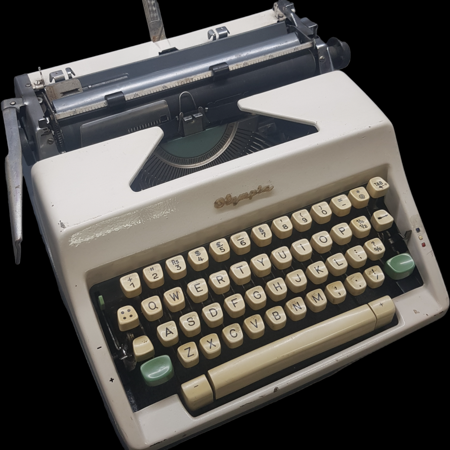 Image of Olympia SM Model Typewriter. Big Portable Typewriter. . Made in Germany. Available from universaltypewritercompany.in.
