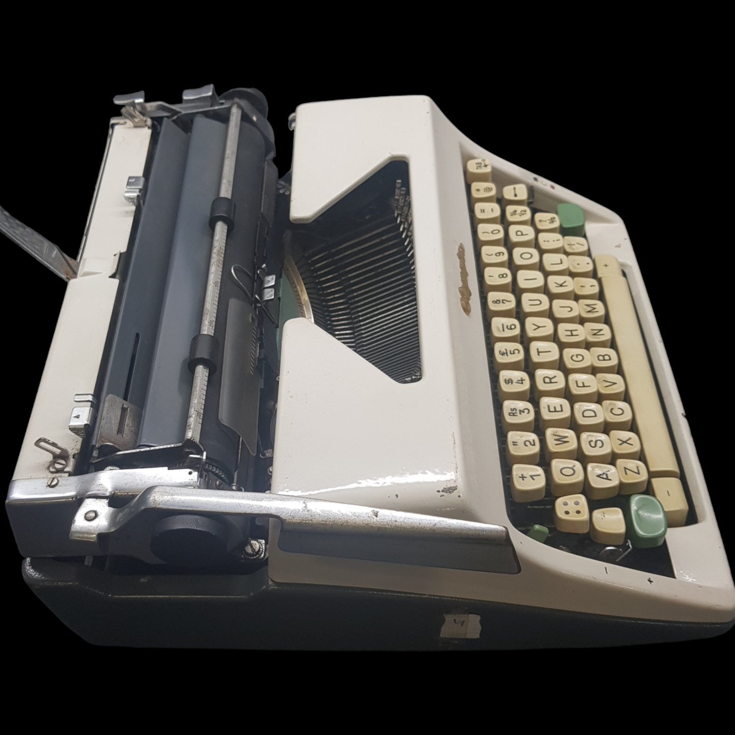 Image of Olympia SM Model Typewriter. Big Portable Typewriter. . Made in Germany. Available from universaltypewritercompany.in.