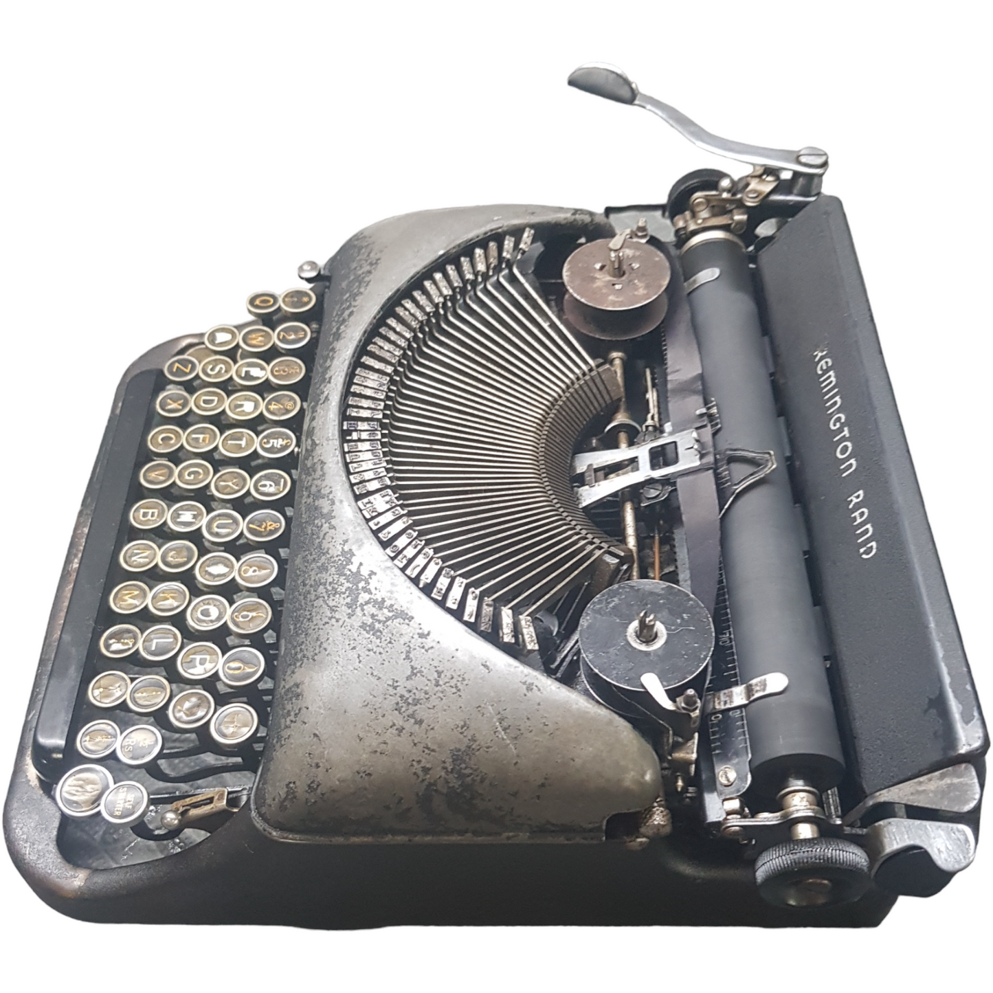 Image of Remington 5 Model Typewriter. A mid Size Portable Typewriter. Made in the USA. Available from Universal Typewriter Company.