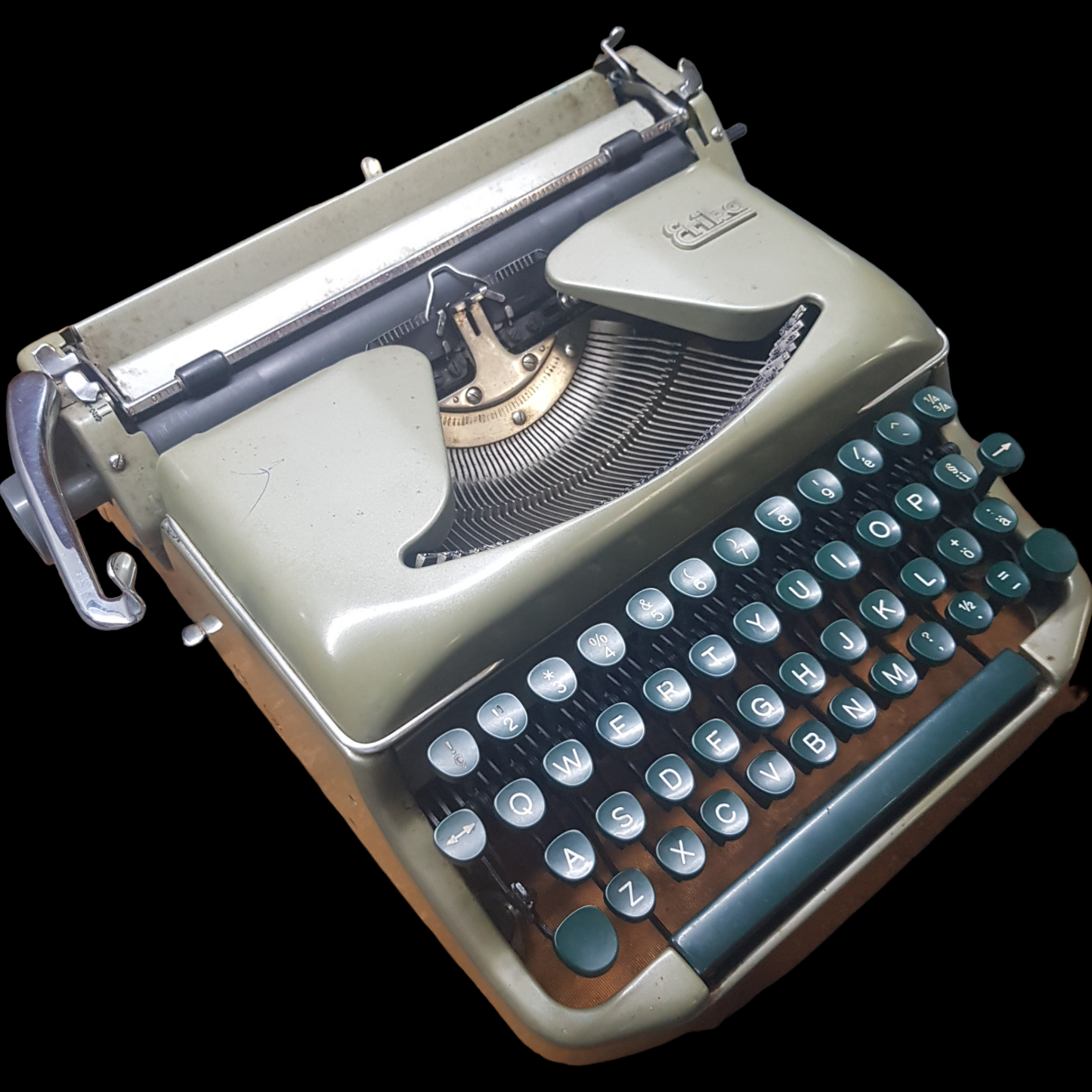 Image of Erika Typewriter. Portable Typewriter. Made in Germany. Available from universaltypewritercompany.in