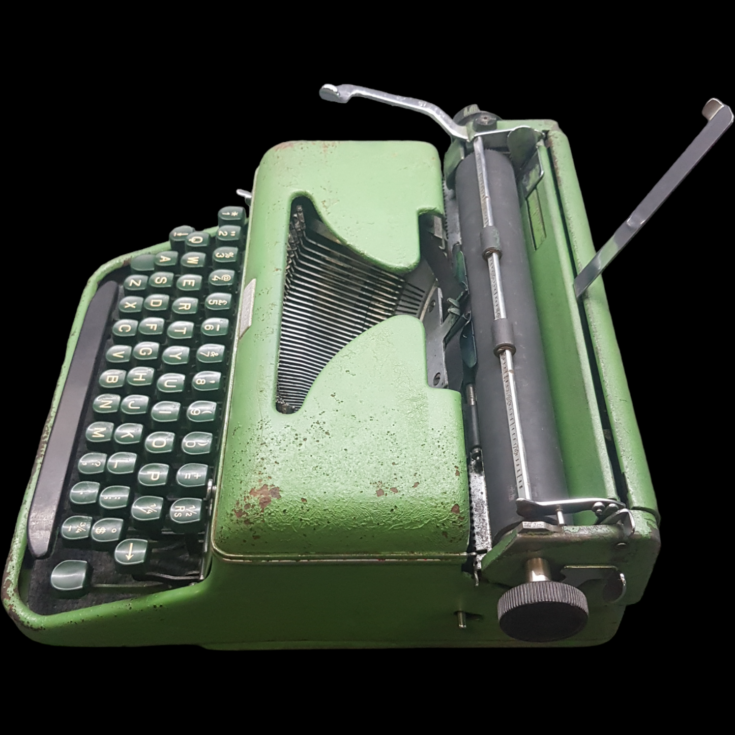 Image of Halda Typewriter. A Rare Portable Typewriter. Assembled in India. Available from Universal Typewriter Company.