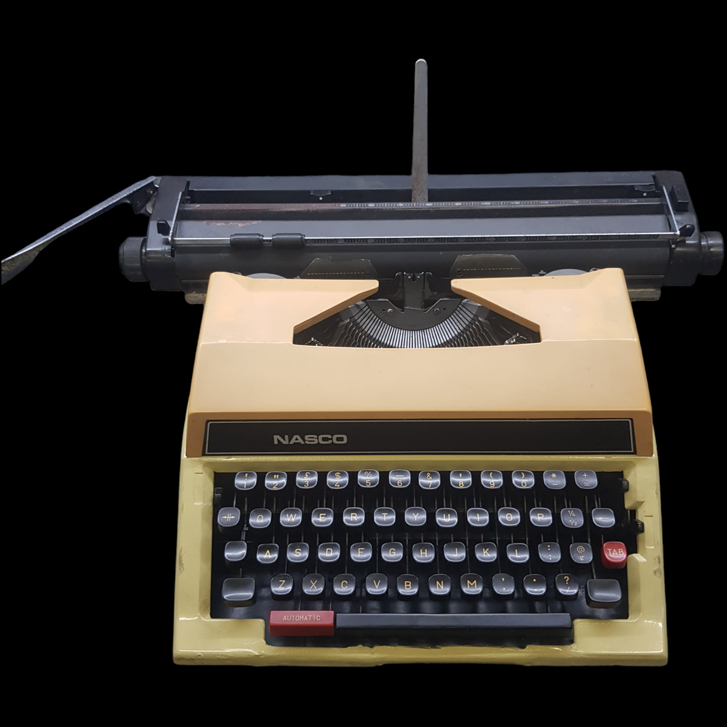 Image of Nasco 12 Typewriter. A Big Portable typewriter. Fibre Body. Available from Universal Typewriter Company.