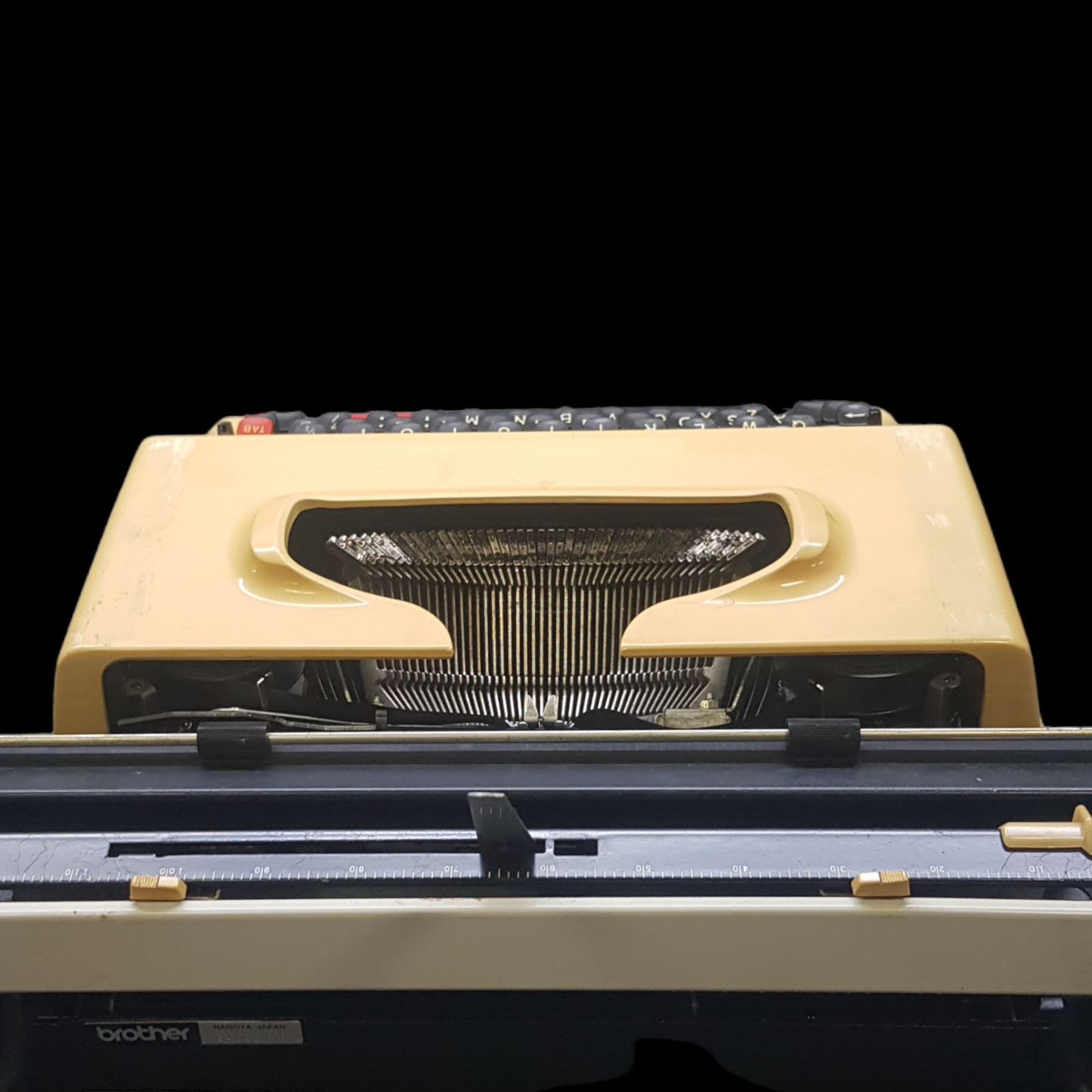 Image of Brother DLX 1613 Typewriter. Portable Typewriter. Fibre Body . Made in Japan. Available from universaltypewritercompany.in