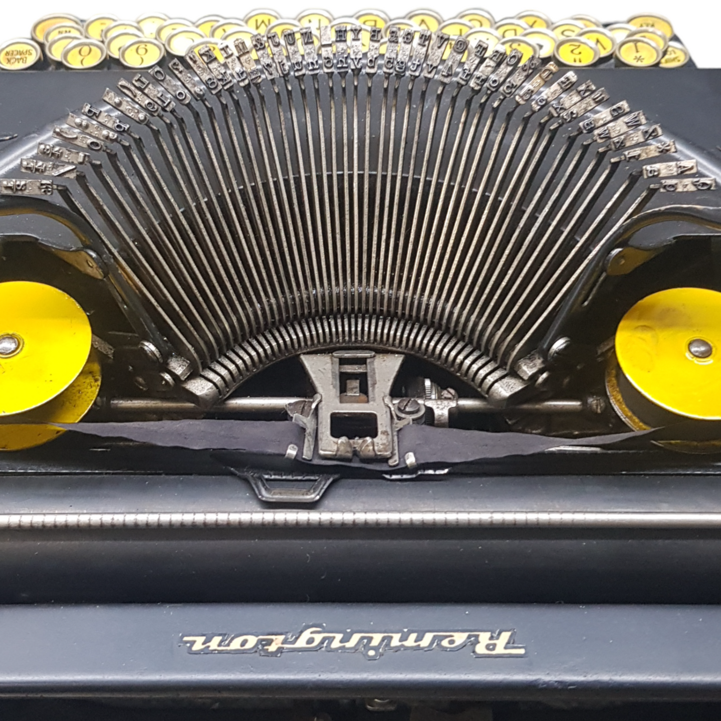 Image of Remington Mode 2 Lifting Typewriter. A Rare Antique Century old Metal Keyring Portable Typewriter. Made in the USA. Available from Universal Typewriter Company.
