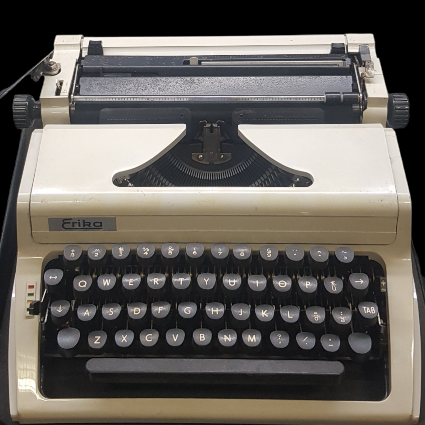 Image of Erika Model 42 Typewriter. Fibre body. Made in Germany. Available from universaltypewritercompany.in.