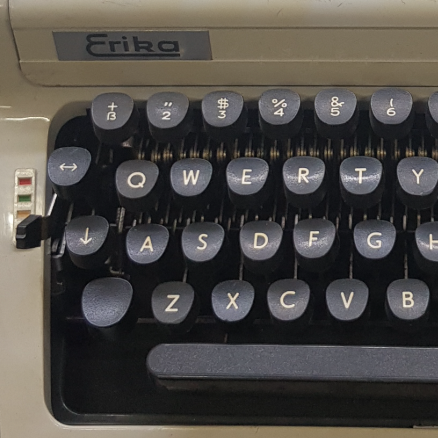 Image of Erika Model 42 Typewriter. Fibre body. Made in Germany. Available from universaltypewritercompany.in.
