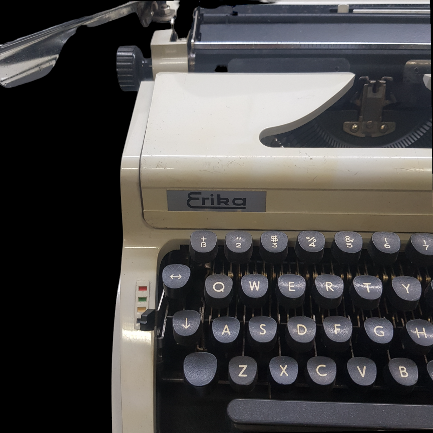 Image of Erika Model 42 Typewriter. Fibre body. Made in Germany. Available from universaltypewritercompany.in.