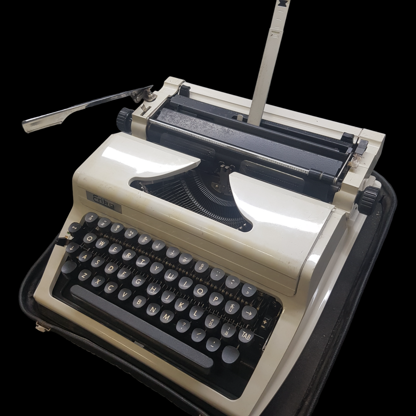 Image of Erika Model 42 Typewriter. Fibre body. Made in Germany. Available from universaltypewritercompany.in.