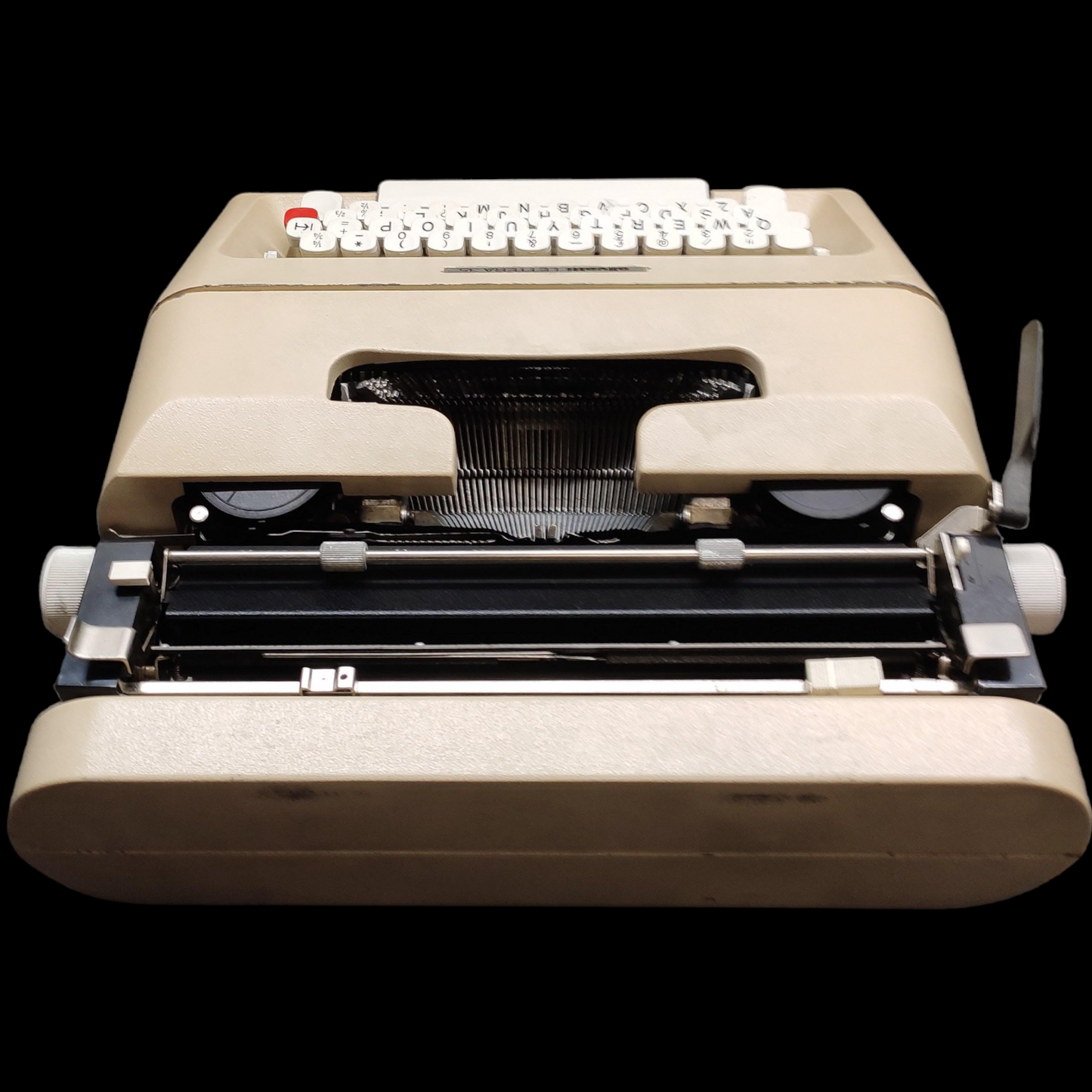 Image of Olivetti Lettera 35 Typewriter. Portable Typewriter. Made in Europe. Available with cover. Available from universaltypewritercompany.in