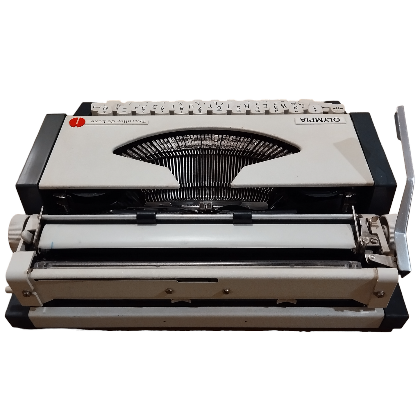 Image of Olympia Traveller de Luxe Typewriter. Available from universaltypewritercompany.in