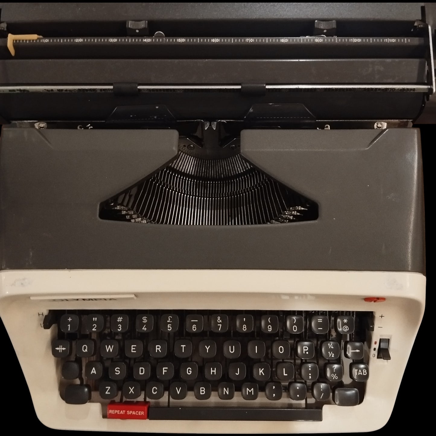 Image of Olympia - 12 inch Roller Landscape Mode - Typewriter. Available from universaltypewritercompany.in