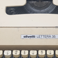 Image of Olivetti Lettera 35 Typewriter. Portable Typewriter. Made in Europe. Available with cover. Available from universaltypewritercompany.in