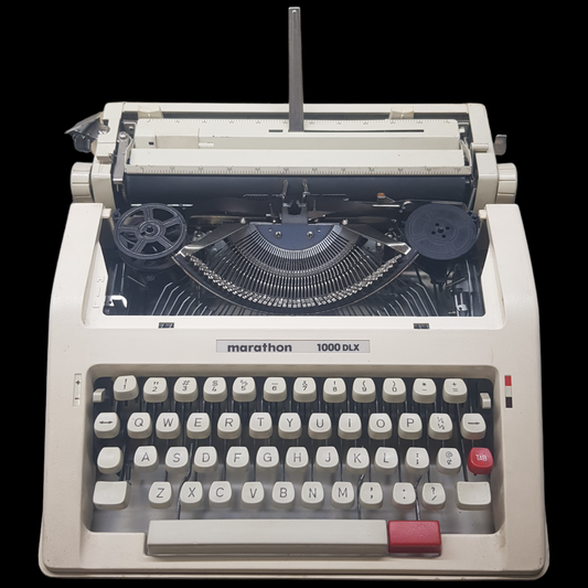 Image of Marathon 1000 Typewriter with No Top. Portable Typewriter. Korean Made. Made in Fibre. Available from universaltypewritercompany.in