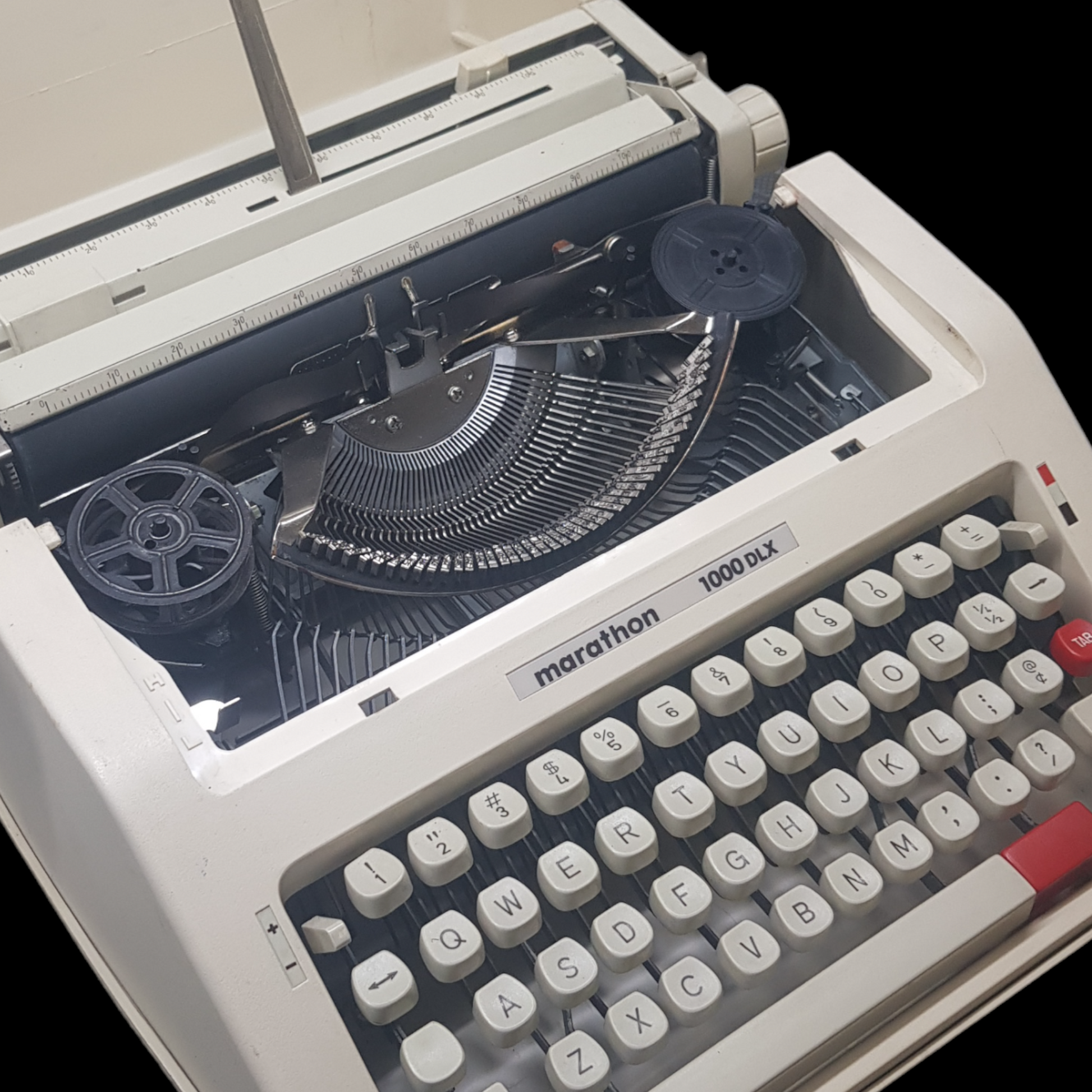 Image of Marathon 1000 Typewriter with No Top. Portable Typewriter. Korean Made. Made in Fibre. Available from universaltypewritercompany.in