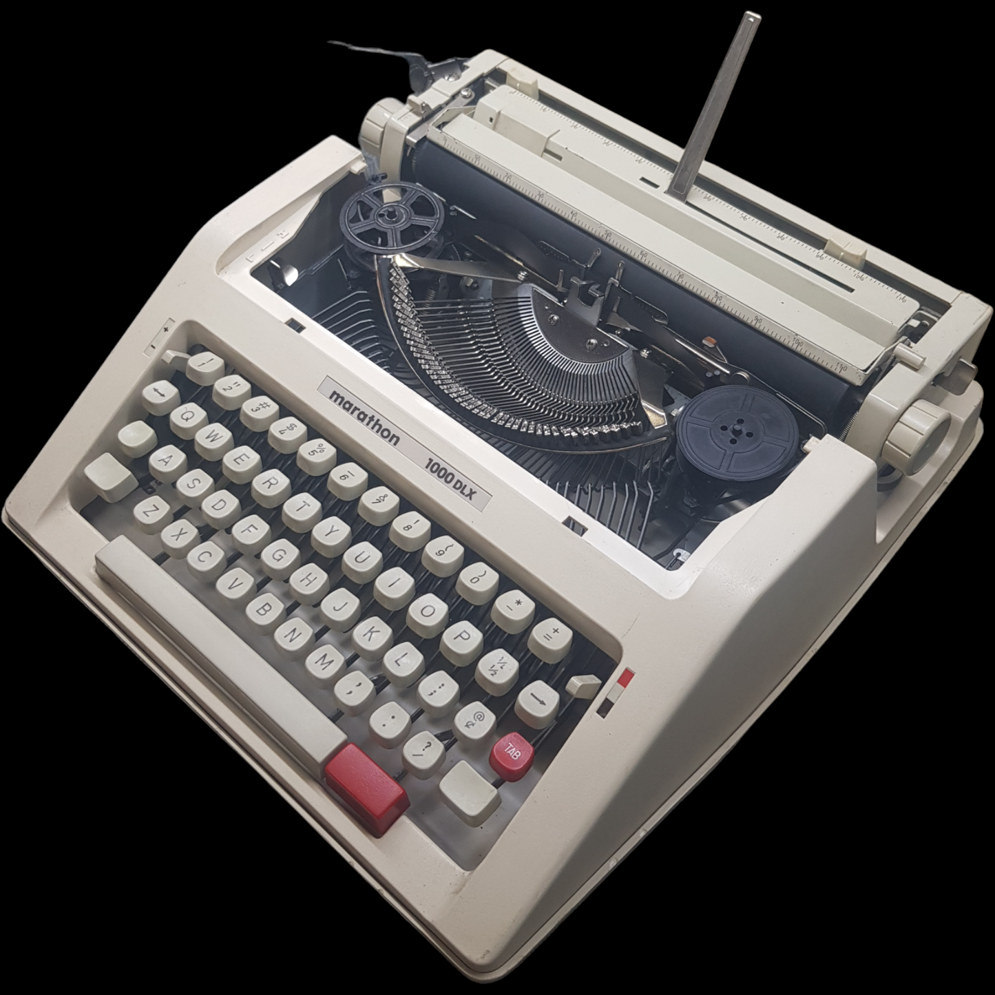 Image of Marathon 1000 Typewriter with No Top. Portable Typewriter. Korean Made. Made in Fibre. Available from universaltypewritercompany.in