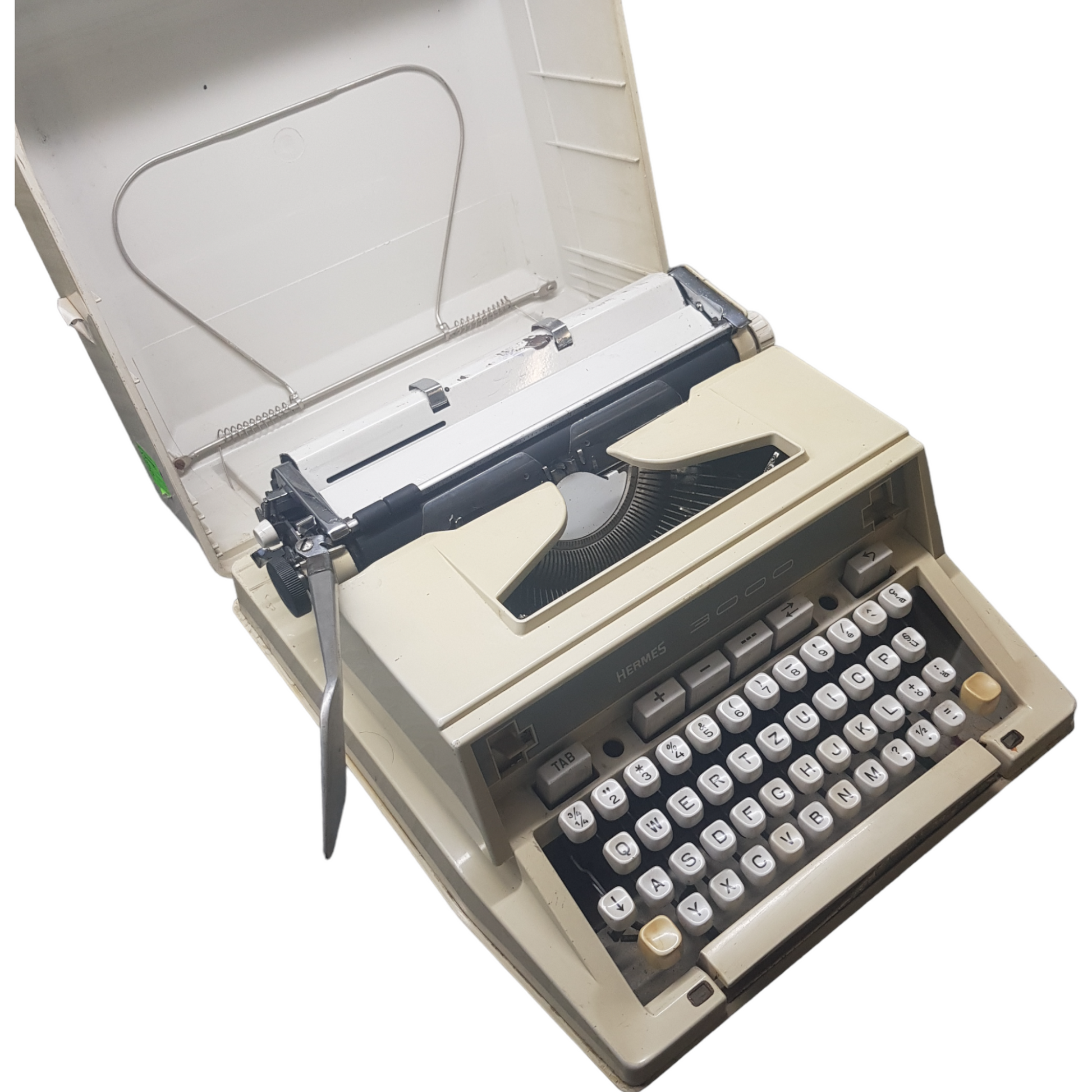 Image of Hermes 3000 Typewriter. Big Portable Typewriter. Swiss Made. Available from universaltypewritercompany.in