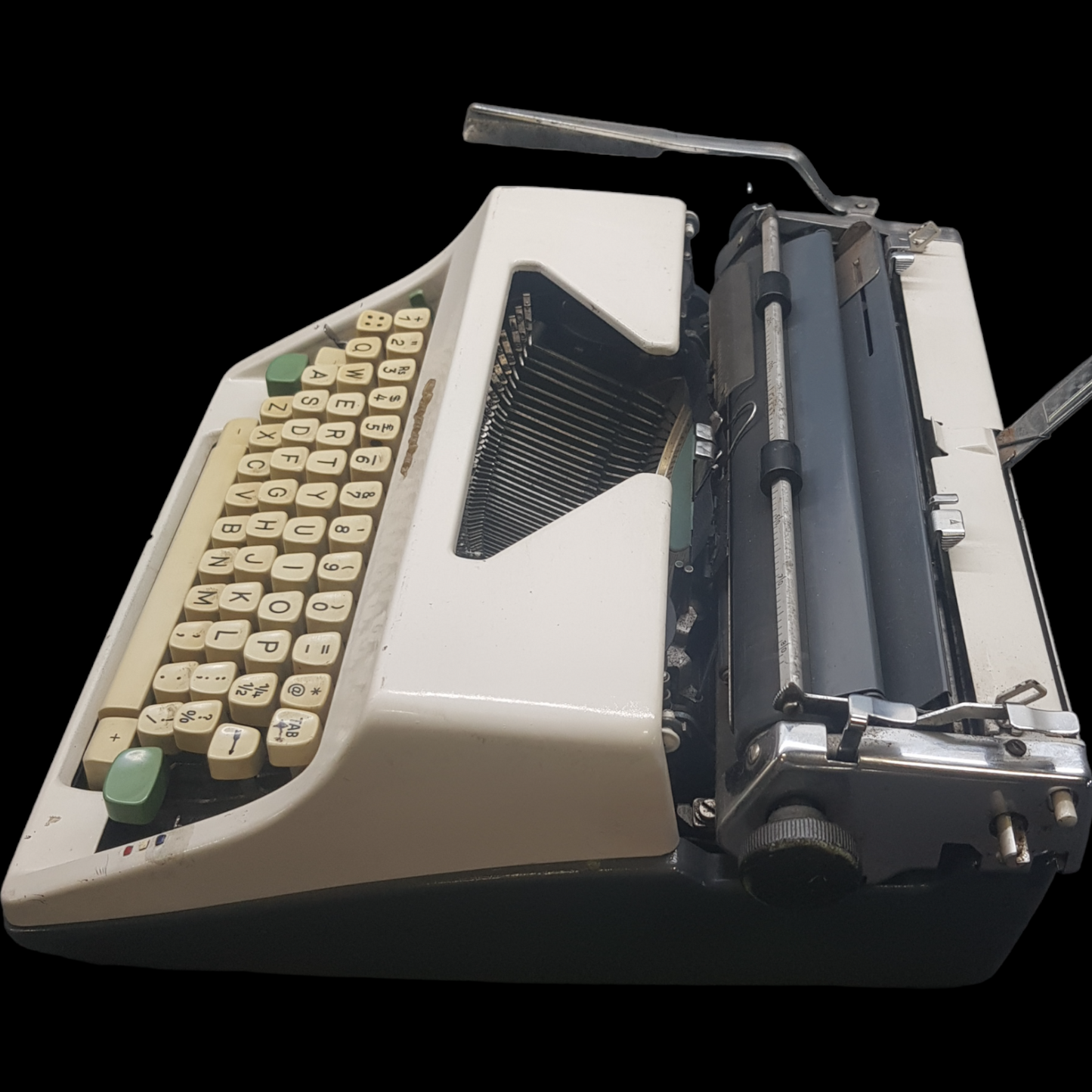 Image of Olympia SM Model Typewriter. Big Portable Typewriter. . Made in Germany. Available from universaltypewritercompany.in.