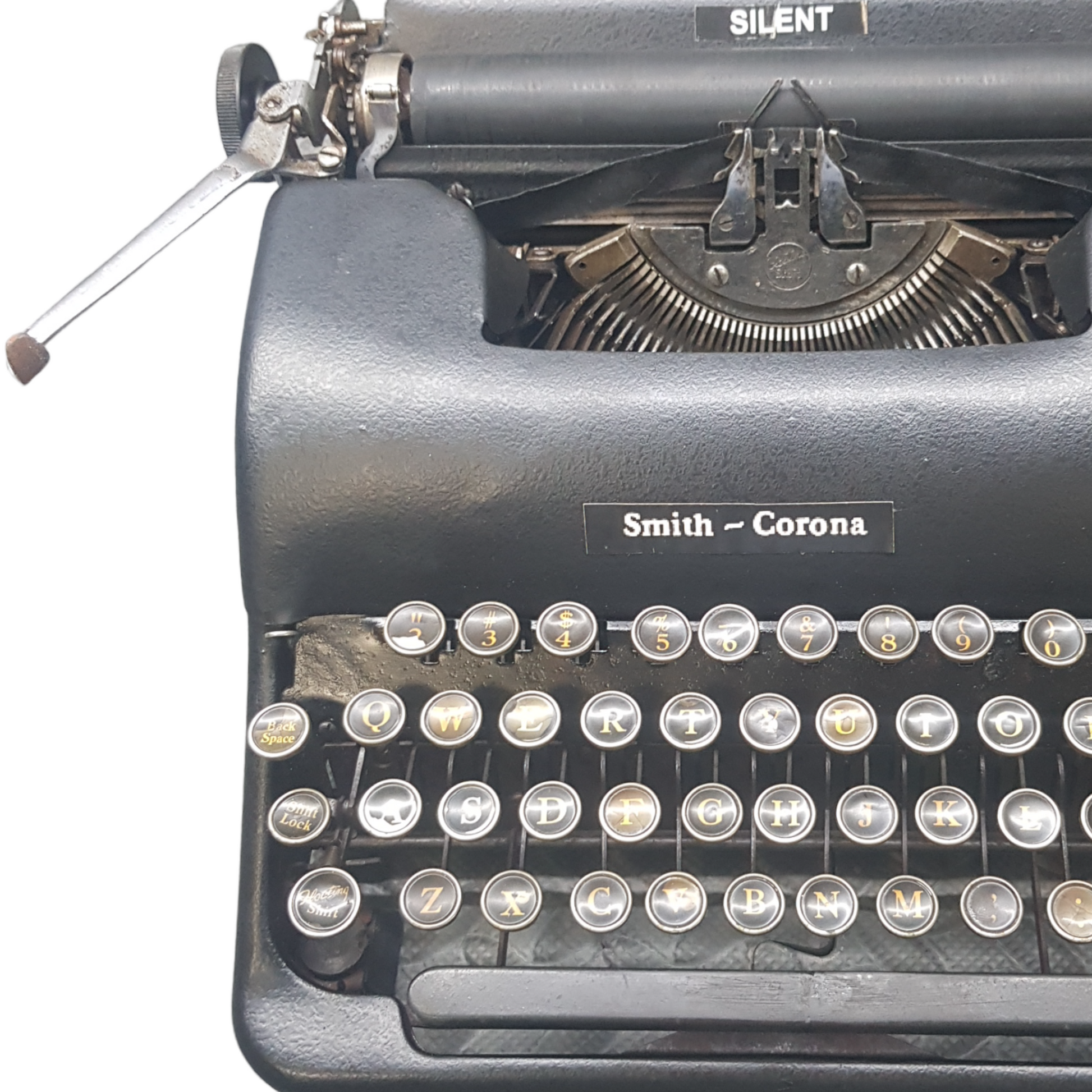 Image of Smith Corona Silent Vintage Typewriter. A Classic Vintage Mid size typewriter. Made in the USA. Available from Universal Typewriter Company.