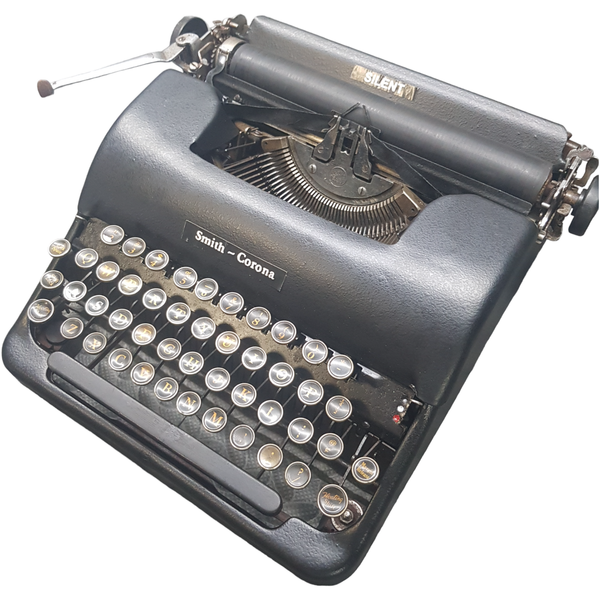 Image of Smith Corona Silent Vintage Typewriter. A Classic Vintage Mid size typewriter. Made in the USA. Available from Universal Typewriter Company.