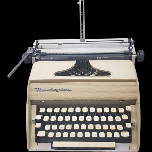 Image of Remington Monarch Fleetwing Typewriter. A Midsize Classic Portable Typewriter. Made in USA. Available from universaltypewritercompany.in