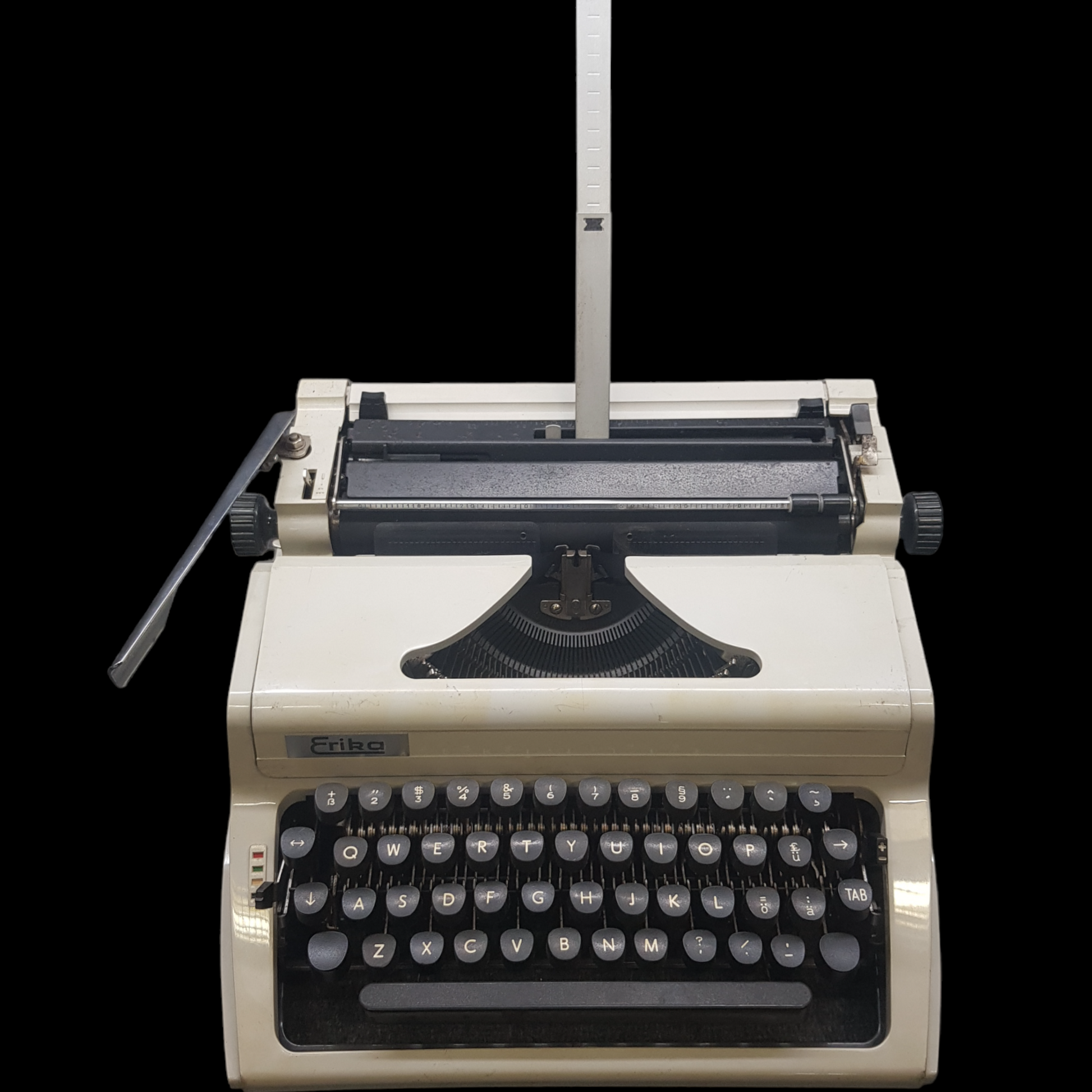Image of Erika Model 42 Typewriter. Fibre body. Made in Germany. Available from universaltypewritercompany.in.