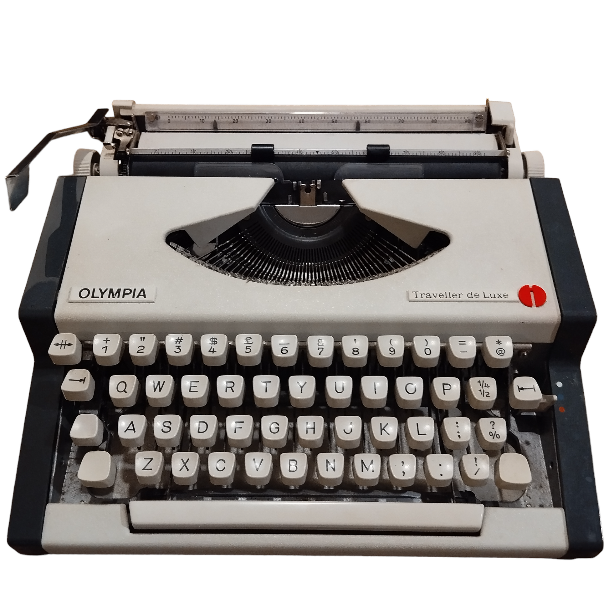 Image of Olympia Traveller de Luxe Typewriter. Available from universaltypewritercompany.in