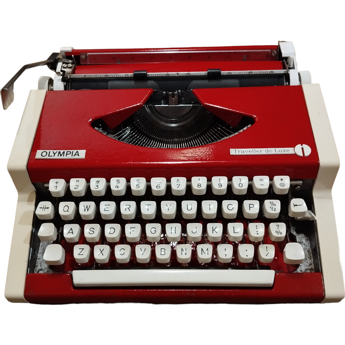 Image of Olympia Traveller de Luxe Typewriter. Available from universaltypewritercompany.in