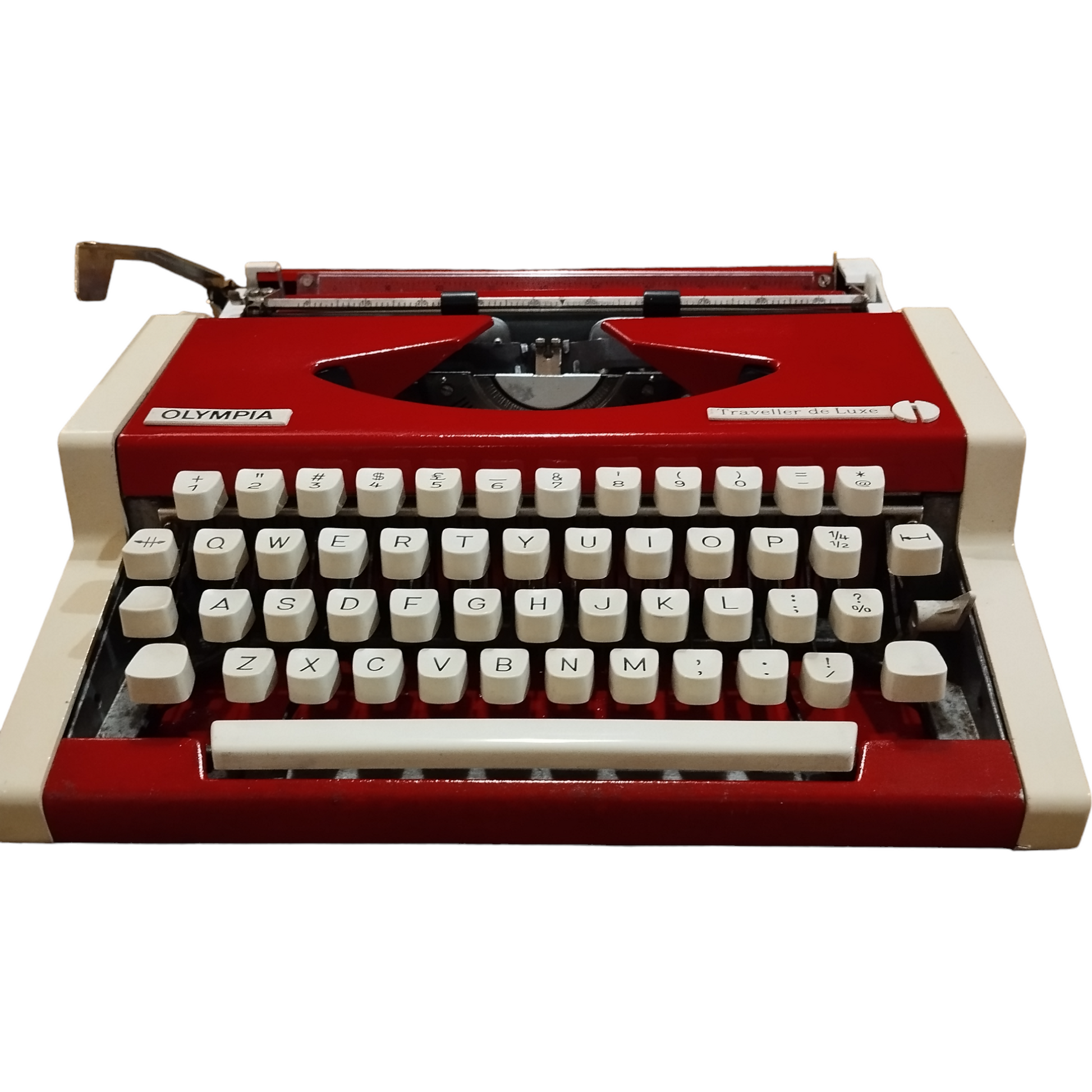 Image of Olympia Traveller de Luxe Typewriter. Available from universaltypewritercompany.in