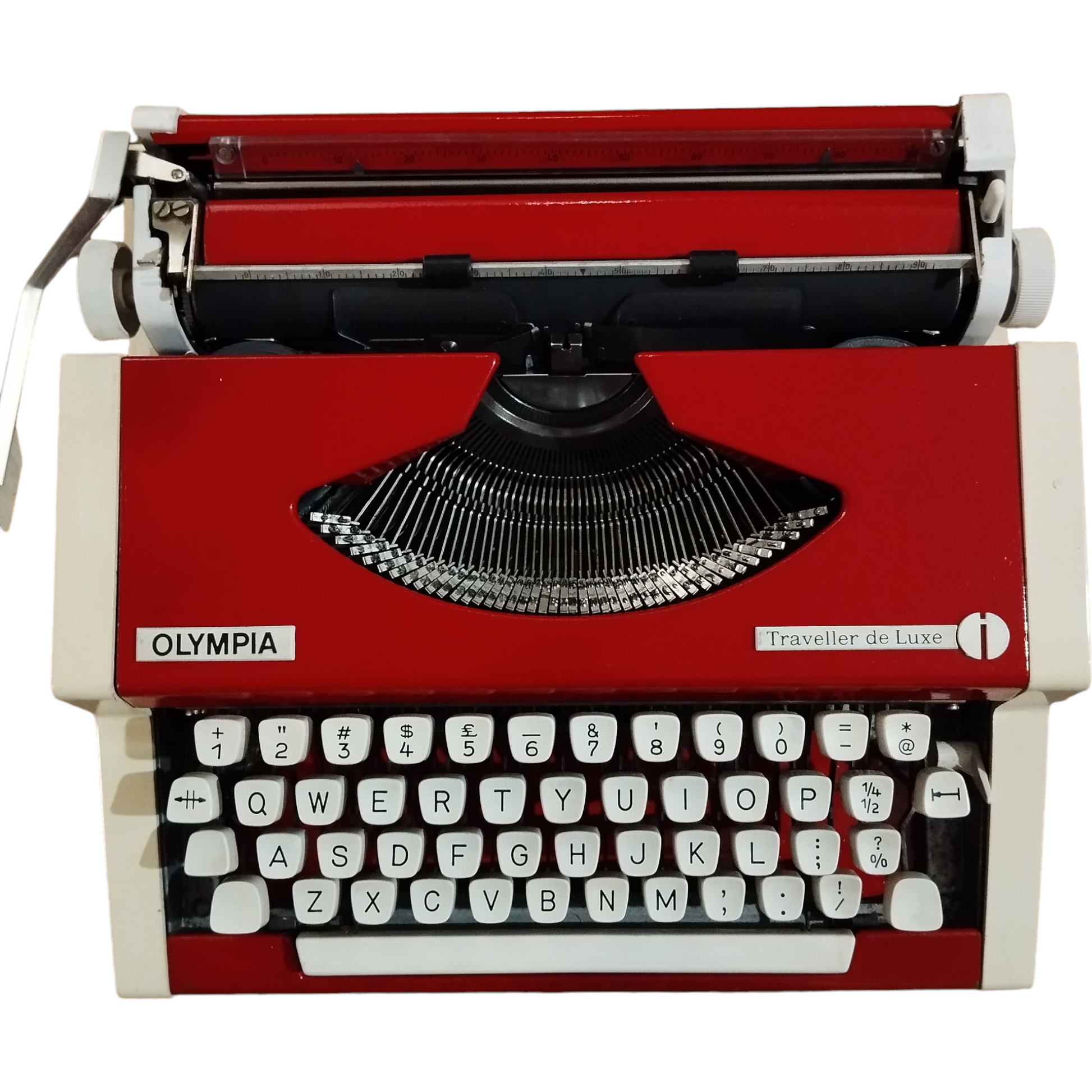 Image of Olympia Traveller de Luxe Typewriter. Available from universaltypewritercompany.in