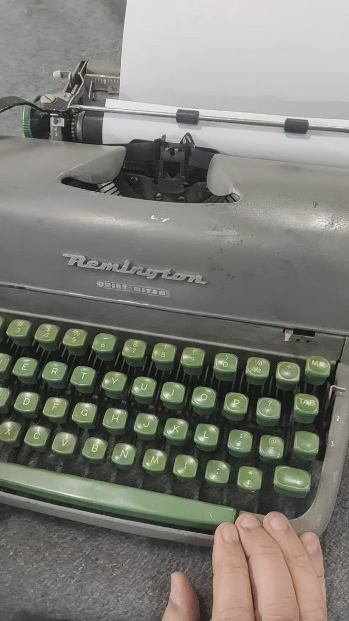 Video of Remington Quiet-Riter Typewriter. Available from universaltypewritercompany.in