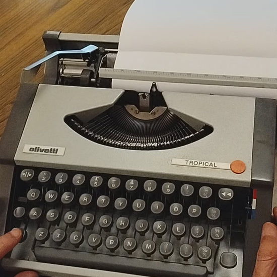 Typing Video of Olivetti Tropical Typewriter. Available from universaltypewritercompany.in