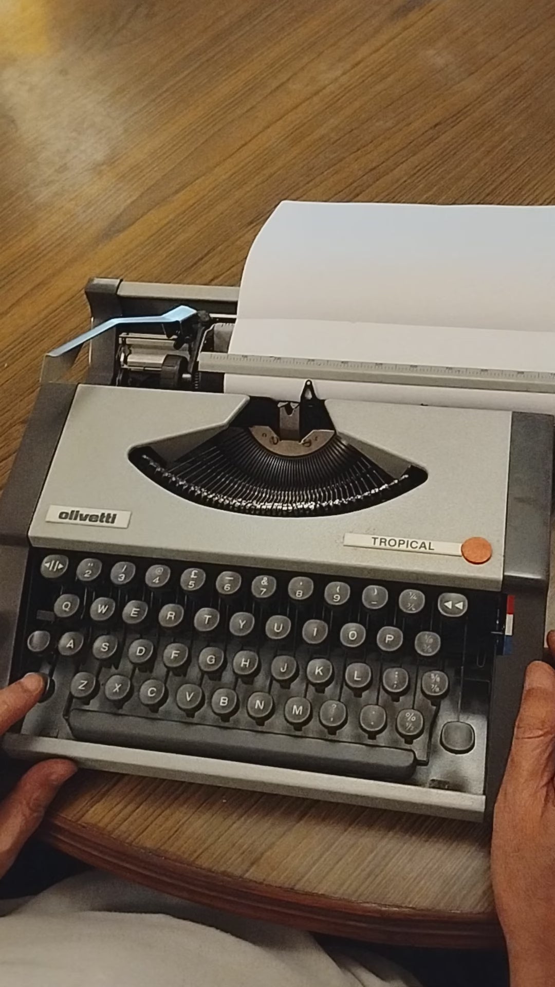 Typing Video of Olivetti Tropical Typewriter. Available from universaltypewritercompany.in