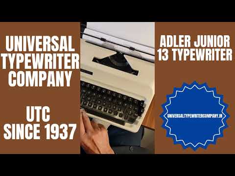 Typing Demonstration Video of Adler Junior 13 Typewriter. Available from universaltypewritercompany.in