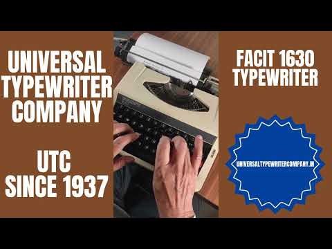 Typing Demonstration Video of Facit 1630 Typewriter. Available from universaltypewritercompany.in