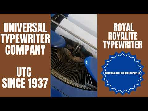 Typing Demonstration Video of Royal Royalite Typewriter. Available from universaltypewritercompany.in