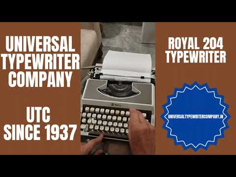 Typing Demonstration Video of Royal 204 Typewriter. Available from universaltypewritercompany.in