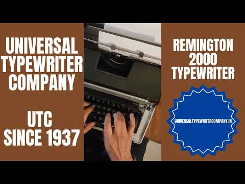 Typing Demonstration Video of Remington 2000 Typewriter. Available from universaltypewritercompany.in