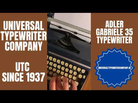 Typing Demonstration Video of Adler Gabriele 35 Typewriter. Available from universaltypewritercompany.in