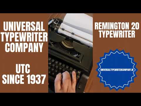 Typing Demonstration Video of Remington 20 Typewriter. Available from universaltypewritercompany.in