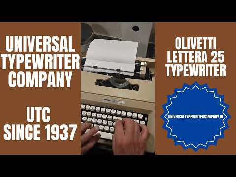 Typing Demonstration Video of Olivetti Lettera 25 Typewriter. Available at universaltypewritercompany.in