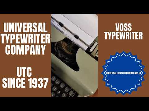 Typing Demonstration Video of Voss Typewriter. Available from universaltypewritercompany.in