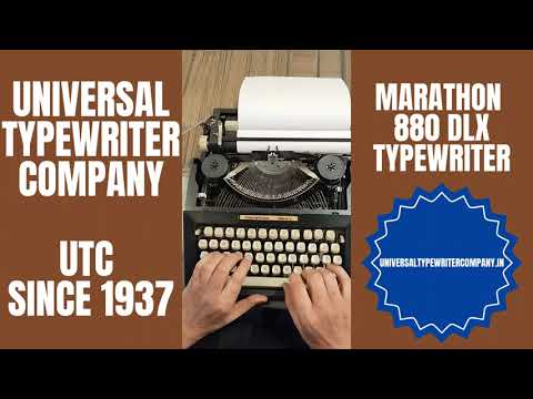 Typing Demonstration Video of Marathon 880 DLX Typewriter. Available from universaltypewritercompany.in