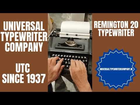 Typing Demonstration Video of Remington 20 Typewriter. Available from universaltypewritercompany.in