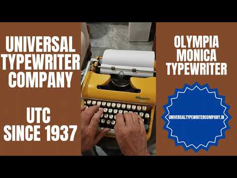 Typing Demonstration Video of Olympia Monica Typewriter. Available from universaltypewritercompany.in